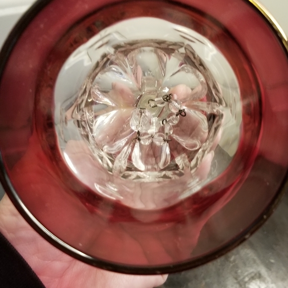 Beautiful Vintage Cut Ruby Glass Crystal Bell - Picture 5 of 10